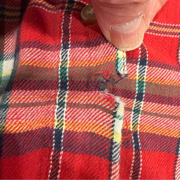 Ralph Lauren Red and Green Plaid Night Shirt XL Flawed 100% cotton - Picture 7 of 10